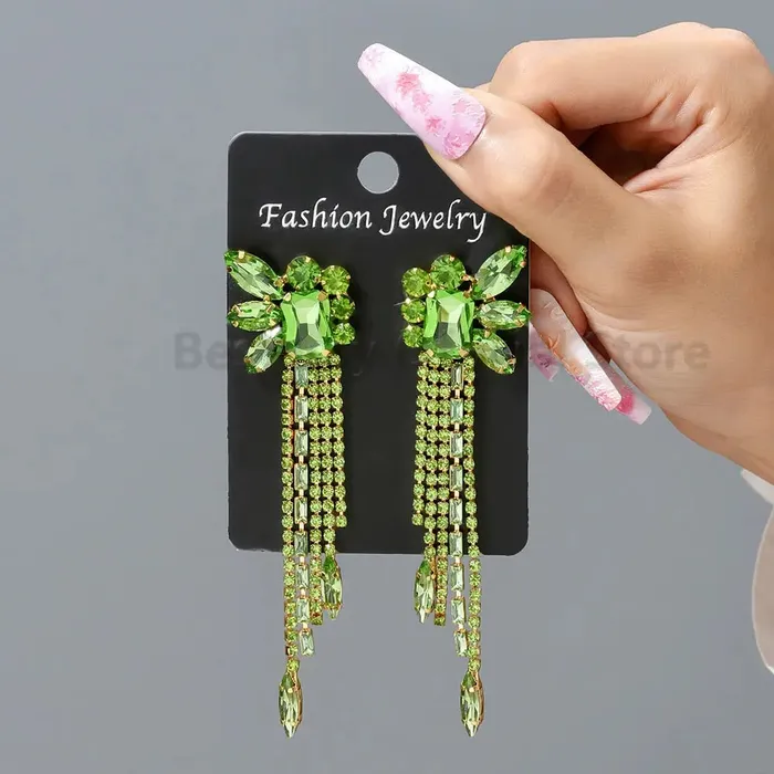 SWEET T 52 Earrings Gorgeous Women and Girls Drop Earrings in 6 Brilliant Colors Rose Red Blue Green Black White and Champagne