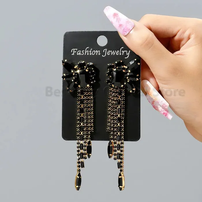 SWEET T 52 Earrings Gorgeous Women and Girls Drop Earrings in 6 Brilliant Colors Rose Red Blue Green Black White and Champagne