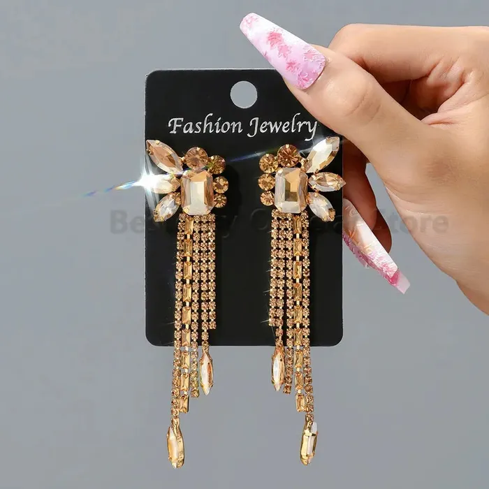 SWEET T 52 Earrings Gorgeous Women and Girls Drop Earrings in 6 Brilliant Colors Rose Red Blue Green Black White and Champagne