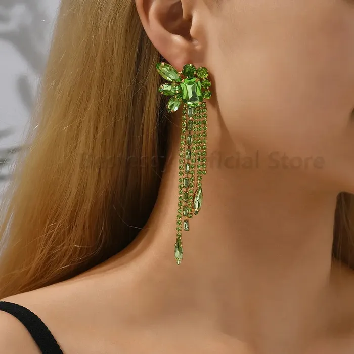 SWEET T 52 Earrings Gorgeous Women and Girls Drop Earrings in 6 Brilliant Colors Rose Red Blue Green Black White and Champagne