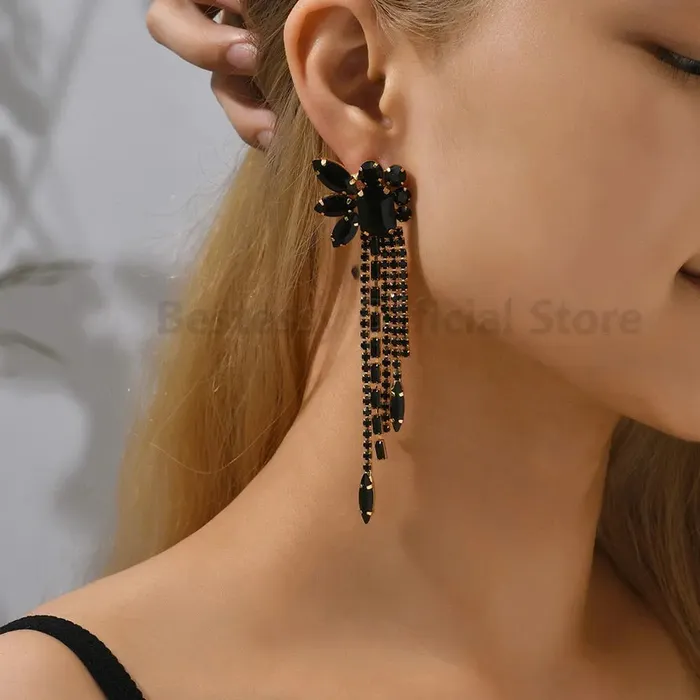 SWEET T 52 Earrings Gorgeous Women and Girls Drop Earrings in 6 Brilliant Colors Rose Red Blue Green Black White and Champagne
