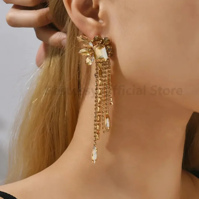 SWEET T 52 Earrings Gorgeous Women and Girls Drop Earrings in 6 Brilliant Colors Rose Red Blue Green Black White and Champagne