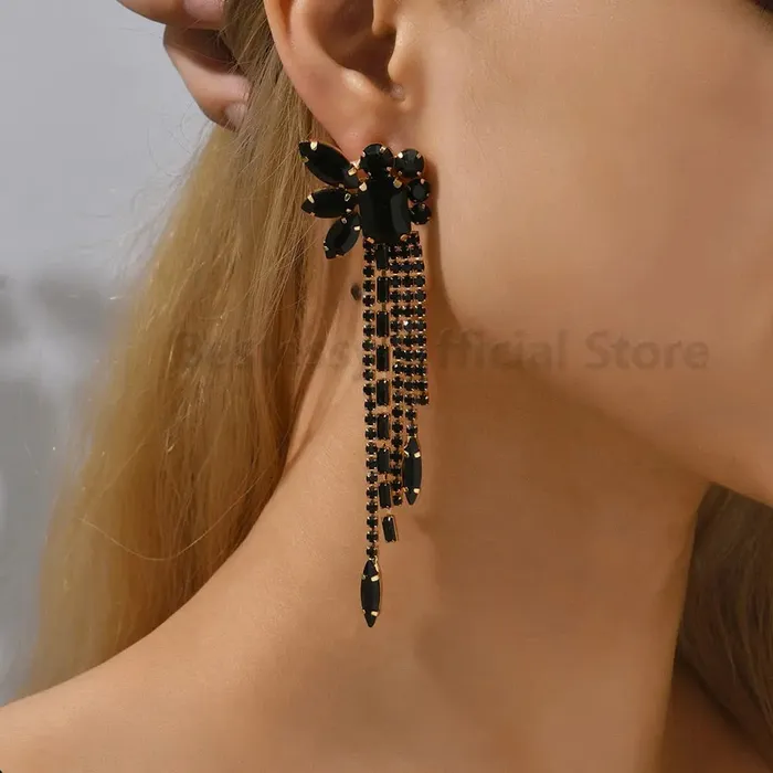 SWEET T 52 Earrings Gorgeous Women and Girls Drop Earrings in 6 Brilliant Colors Rose Red Blue Green Black White and Champagne