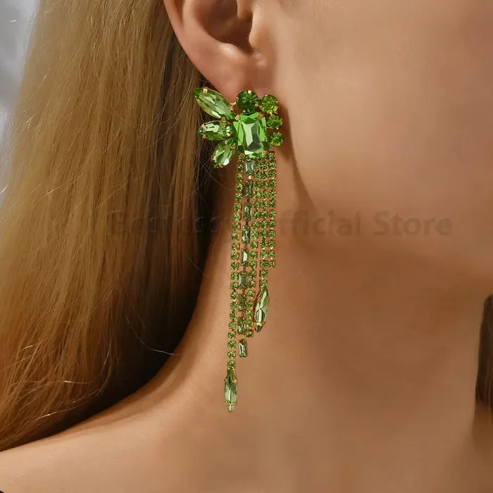 SWEET T 52 Earrings Gorgeous Women and Girls Drop Earrings in 6 Brilliant Colors Rose Red Blue Green Black White and Champagne