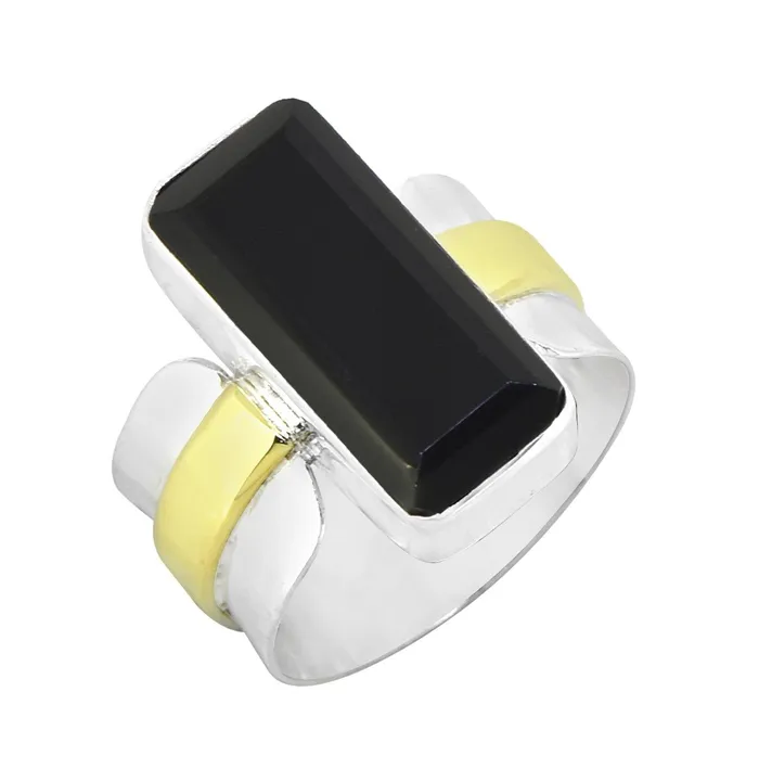 YoTreasure Black Onyx Solid 925 Sterling Silver Brass Statement Ring Genuine Gemstone Jewelry Rings YoTreasure Black Onyx Solid 925 Sterling Silver Brass Statement Ring Genuine Gemstone Jewelry Rings