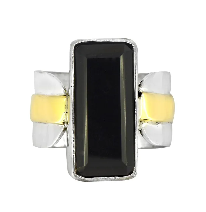 YoTreasure Black Onyx Solid 925 Sterling Silver Brass Statement Ring Genuine Gemstone Jewelry Rings YoTreasure Black Onyx Solid 925 Sterling Silver Brass Statement Ring Genuine Gemstone Jewelry Rings