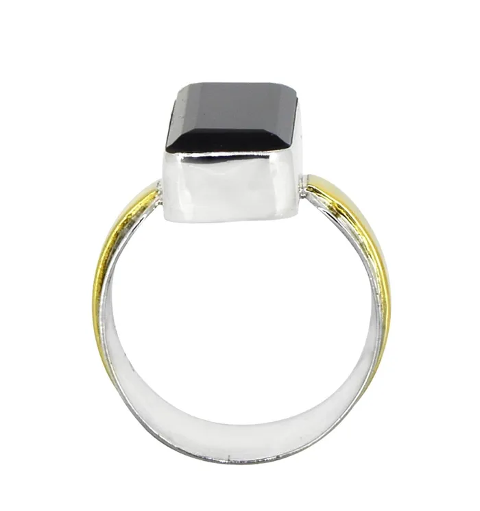 YoTreasure Black Onyx Solid 925 Sterling Silver Brass Statement Ring Genuine Gemstone Jewelry Rings YoTreasure Black Onyx Solid 925 Sterling Silver Brass Statement Ring Genuine Gemstone Jewelry Rings