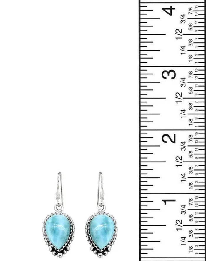 YoTreasure Earrings Larimar Solid 925 Sterling Silver Dangle Earrings